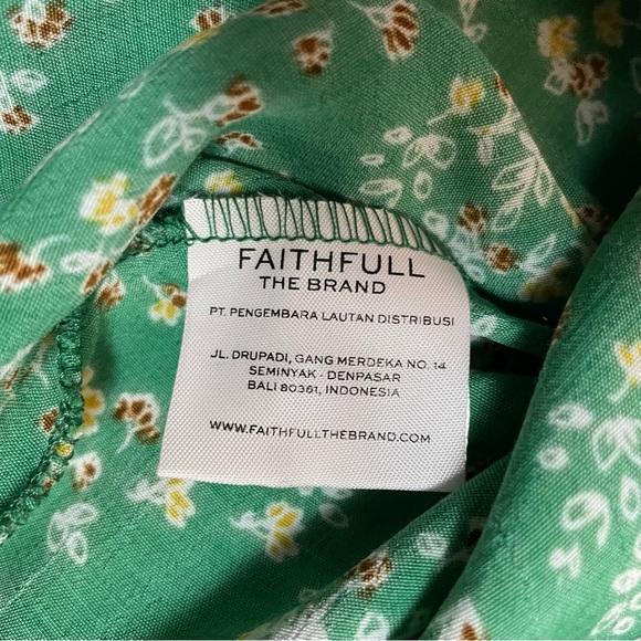 Faithfull The Brand Margo Green Floral Mini Dress Size S - Picture 9 of 12
